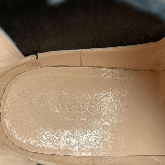 Gucci Interlocking G Logo Perforated Brogue Ankle Boots EU 36 US 6 Black Leather - Picture 10 of 11